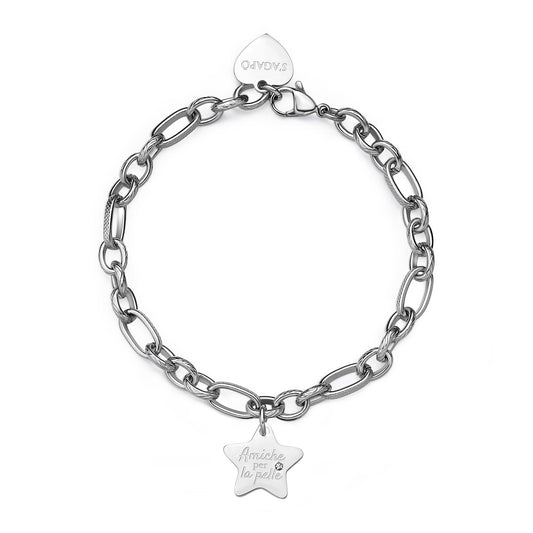 Bracciale Sagapò Be My Family In Acciaio Con Charm Stella