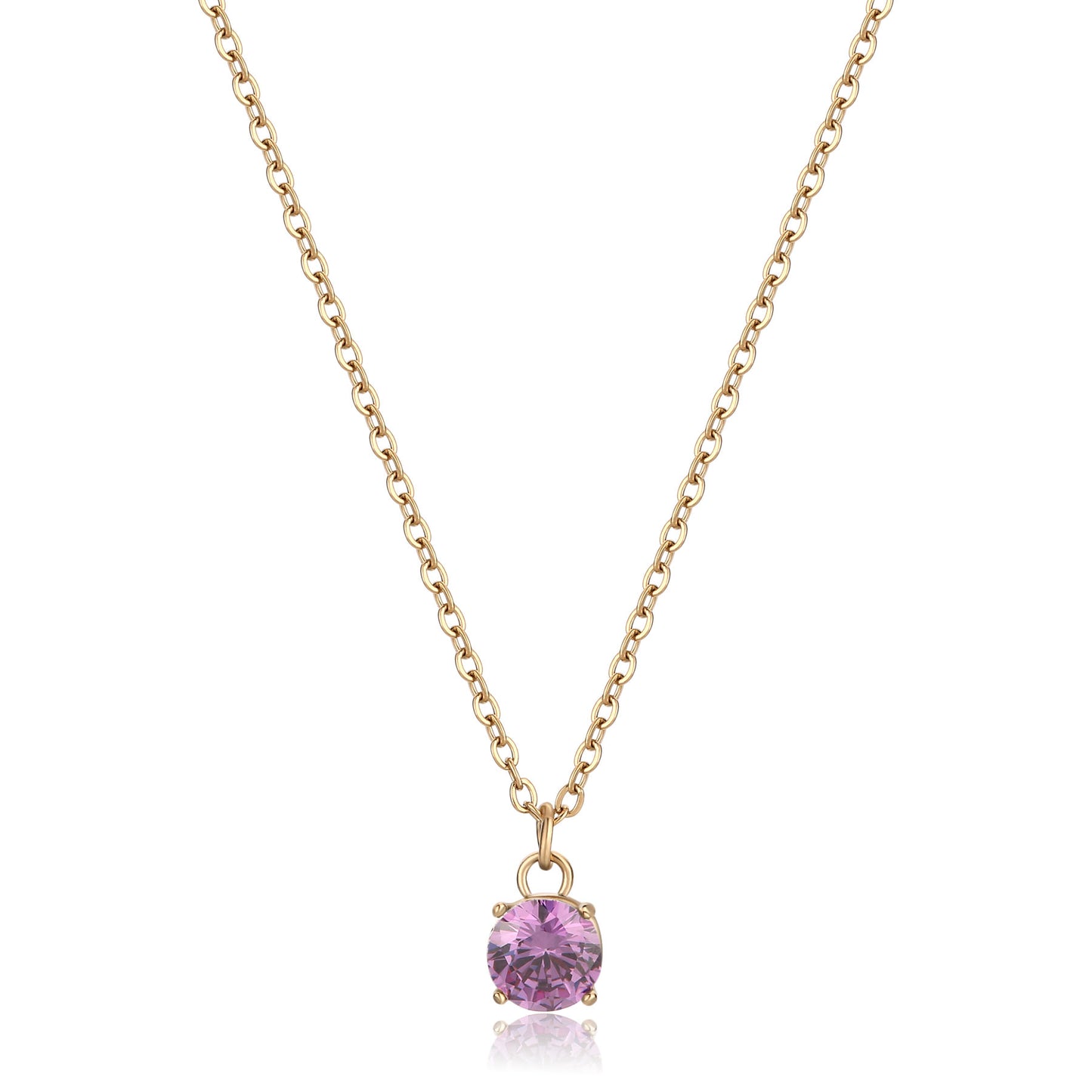 Collana Sagapò Dazzly Pvd Oro Con Pendente Cristallo Viola