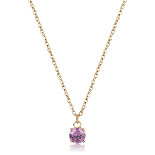 Collana Sagapò Dazzly Pvd Oro Con Pendente Cristallo Viola