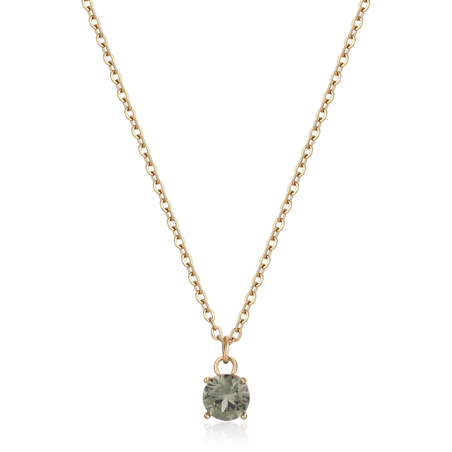 Collana Sagapò Dazzly Pvd Oro Con Pendente Cristallo Verde