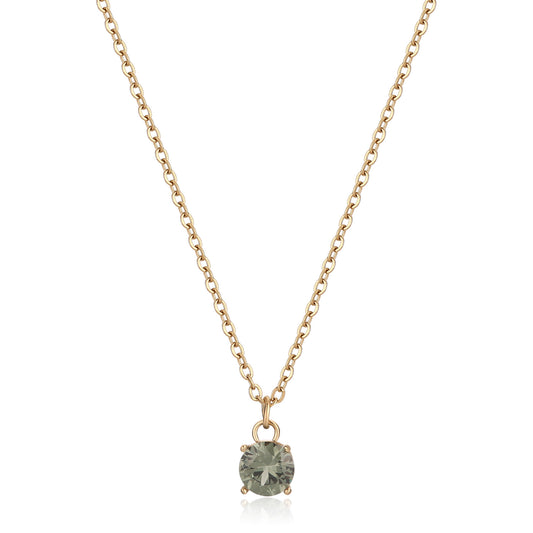 Collana Sagapò Dazzly Pvd Oro Con Pendente Cristallo Verde