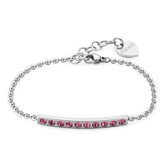 Bracciale Sagapò Dazzly In Acciaio Con Cristalli Rosa