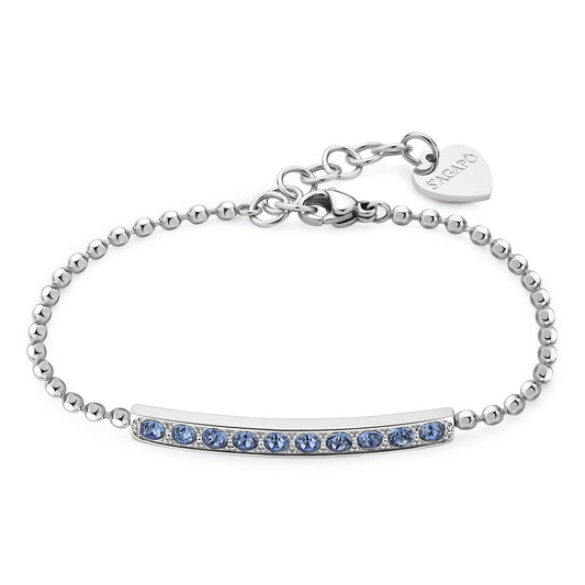 Bracciale Sagapò Dazzly In Acciaio Con Cristalli Blu