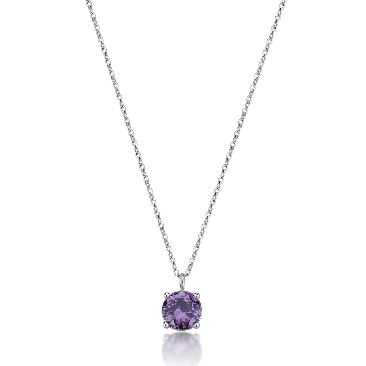 Collana Girocollo Sagapò Dazzly Acciaio Maglia Forzatina Centrale Cubic Zirconia Ametista