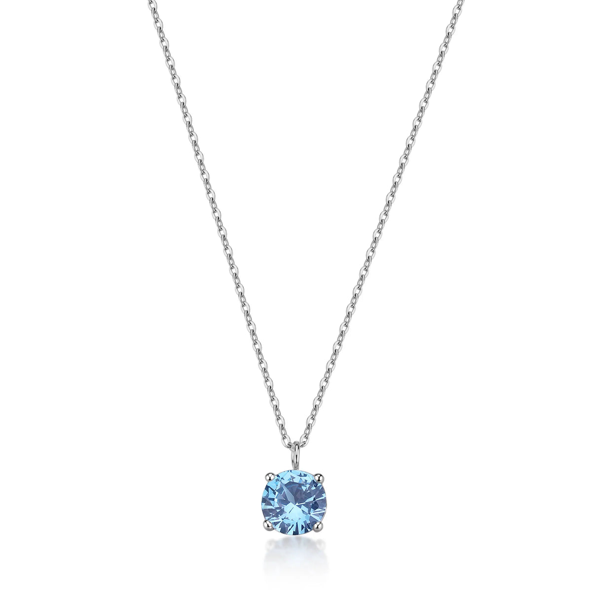 Collana Sagapò Dazzly Girocollo In Acciaio Maglia Forzatina Centrale Cubic Zirconia Acquamarina