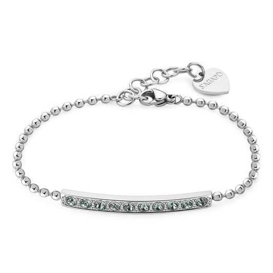 Bracciale Sagapò Dazzly In Acciaio Con Cristalli Verdi