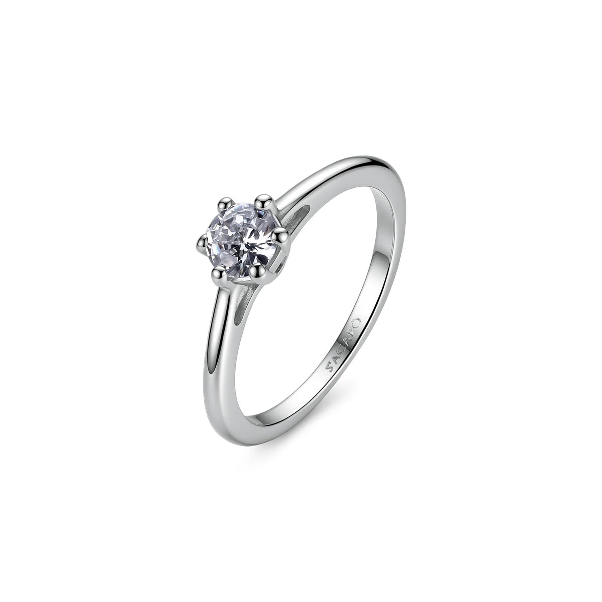 Anello Solitario Sagapò Dazzly Acciaio Con Cubic Zirconia - Misura 12