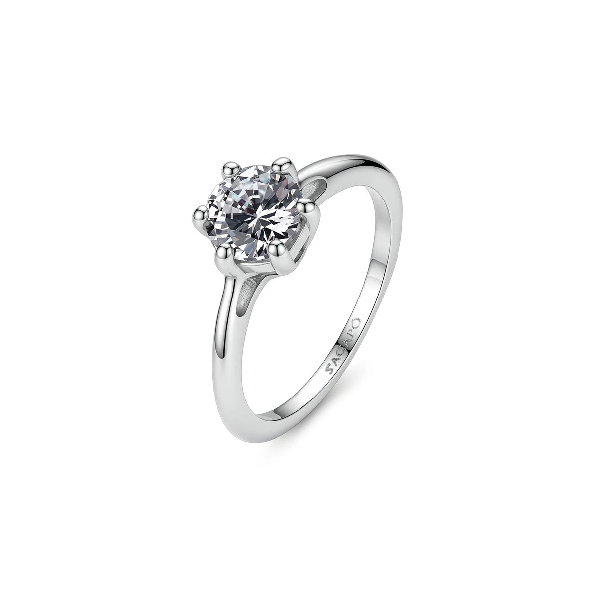 Anello Solitario Sagapò Dazzly Acciaio Con Cubic Zirconia - Misura 14