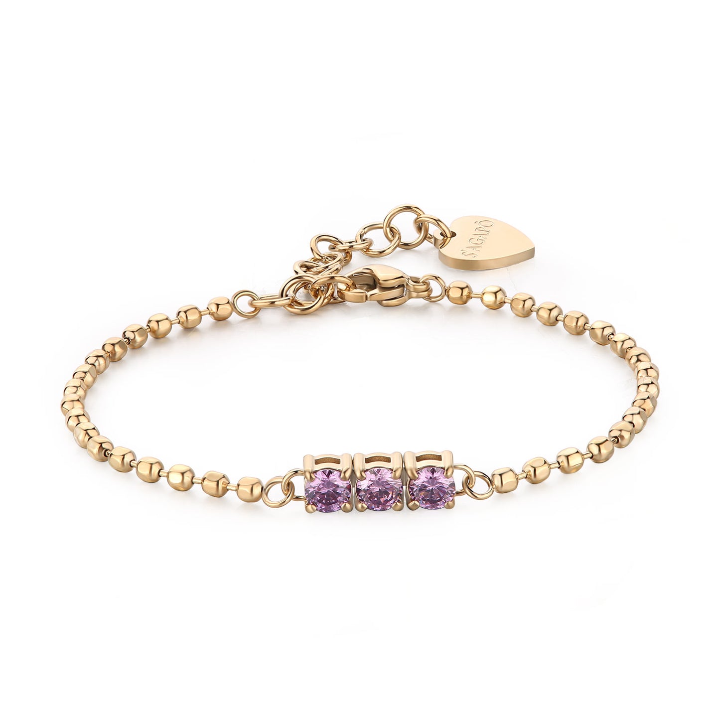 Bracciale Sagapò Dazzly Pvd Oro Con Cristalli Viola