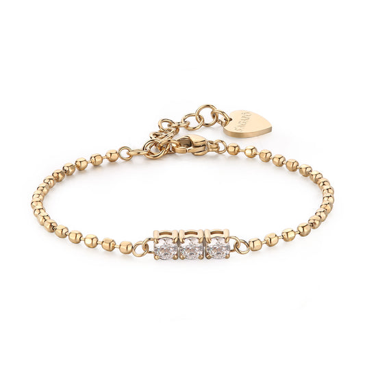 Bracciale Sagapò Dazzly Pvd Oro Con Cristalli