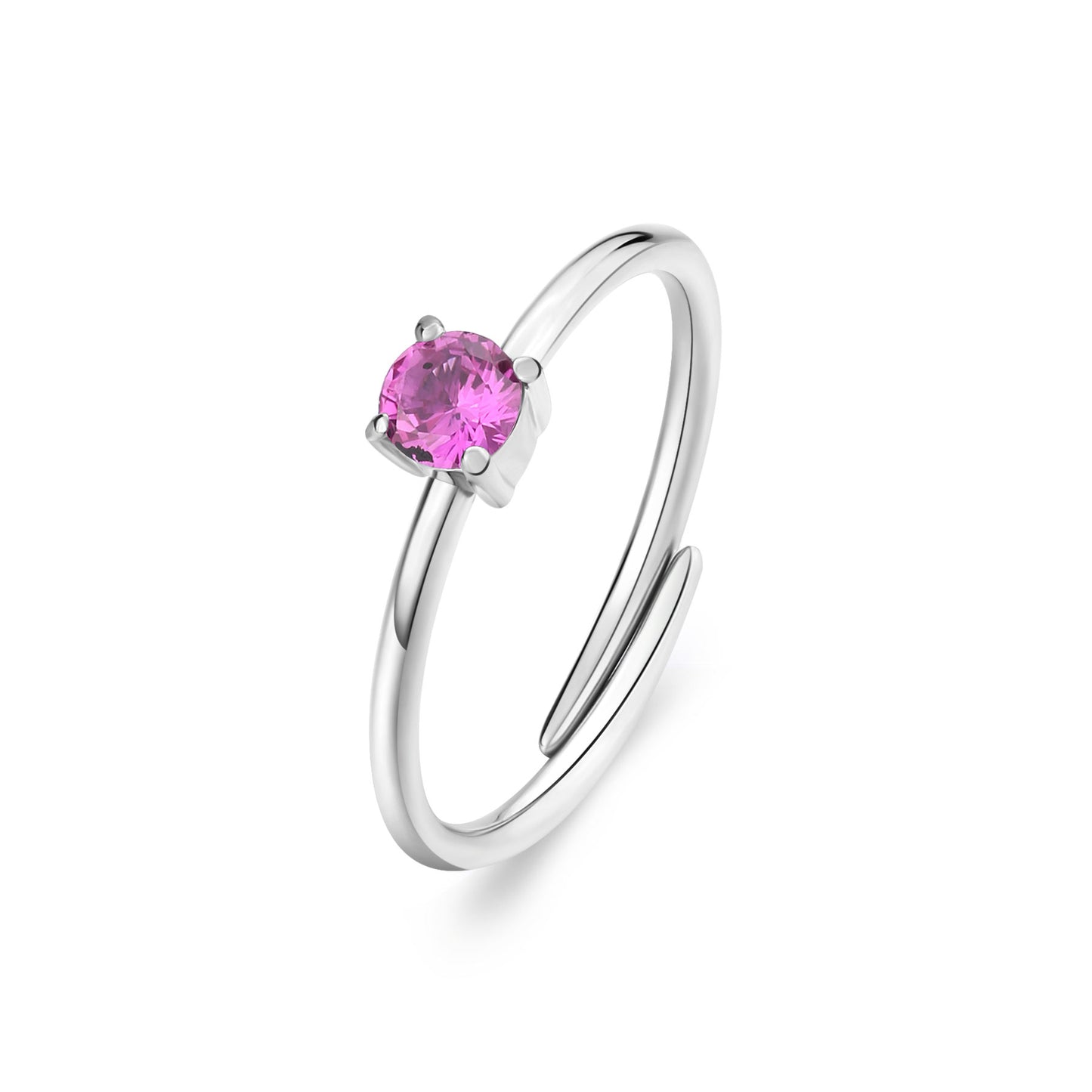 Anello Sagapò Dazzly Solitario In Acciaio Con Cristallo Fucsia