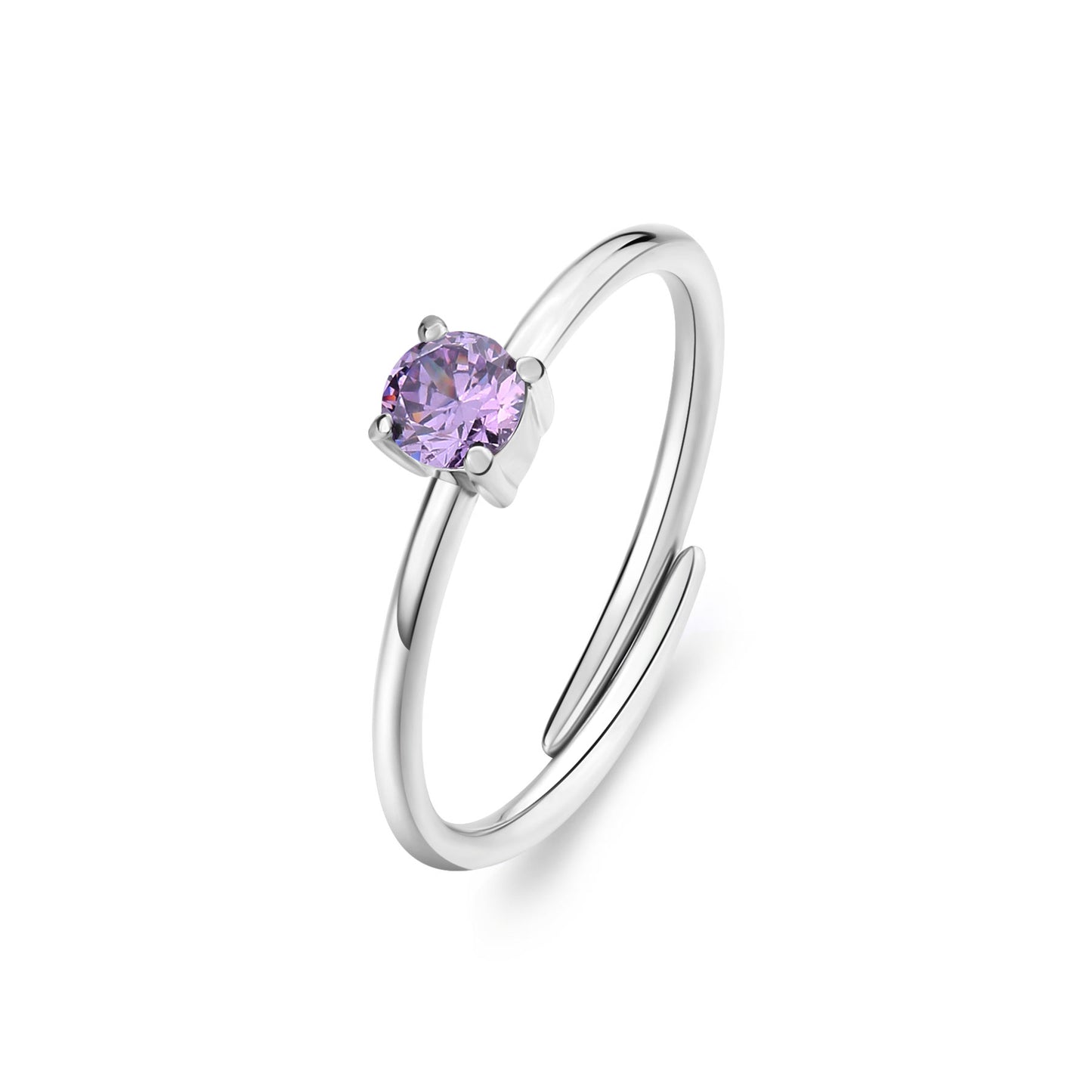 Anello Sagapò Dazzly Anello Solitario In Acciaio Cristallo Viola