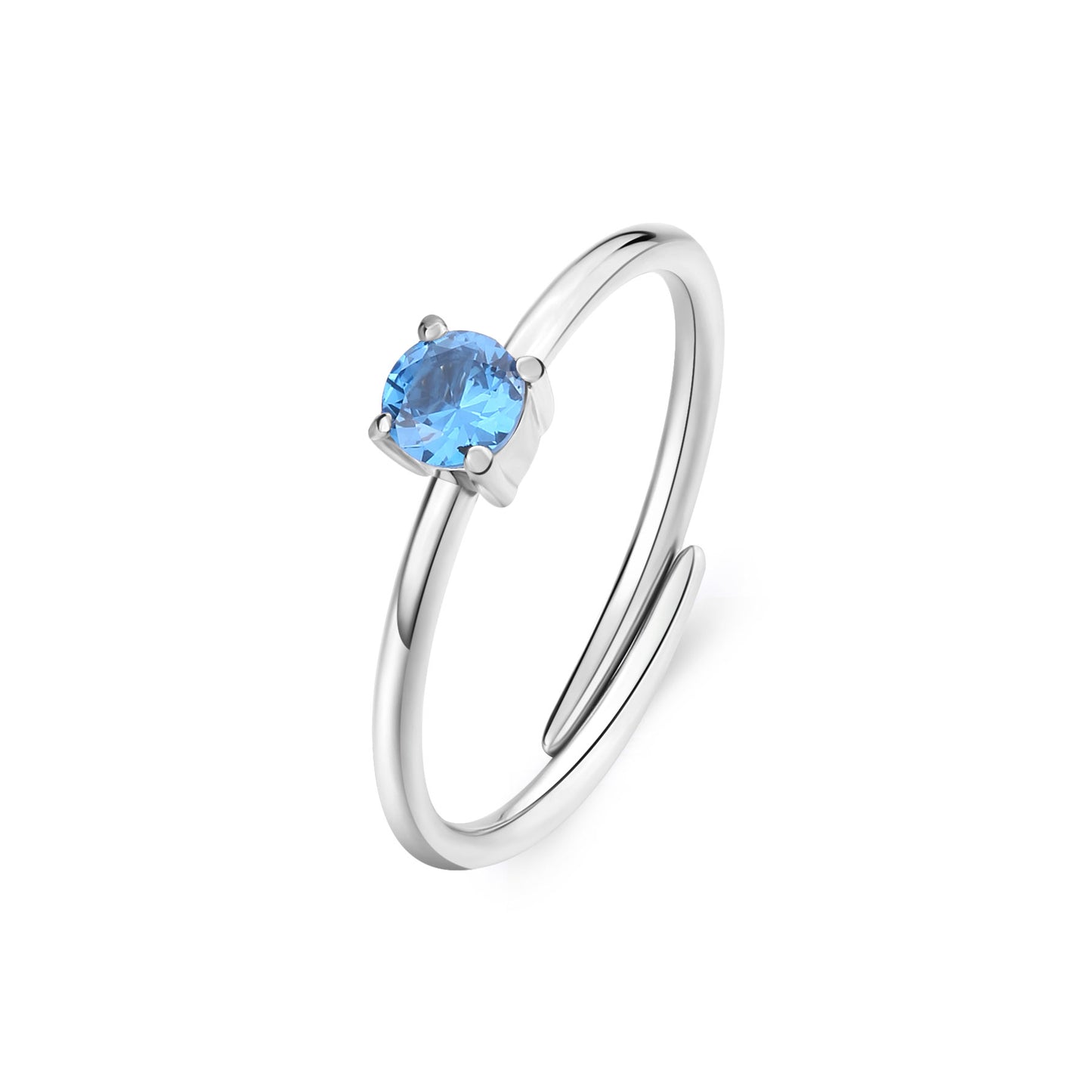 Anello Sagapò Dazzly Solitario In Acciaio Con Cristallo Blu