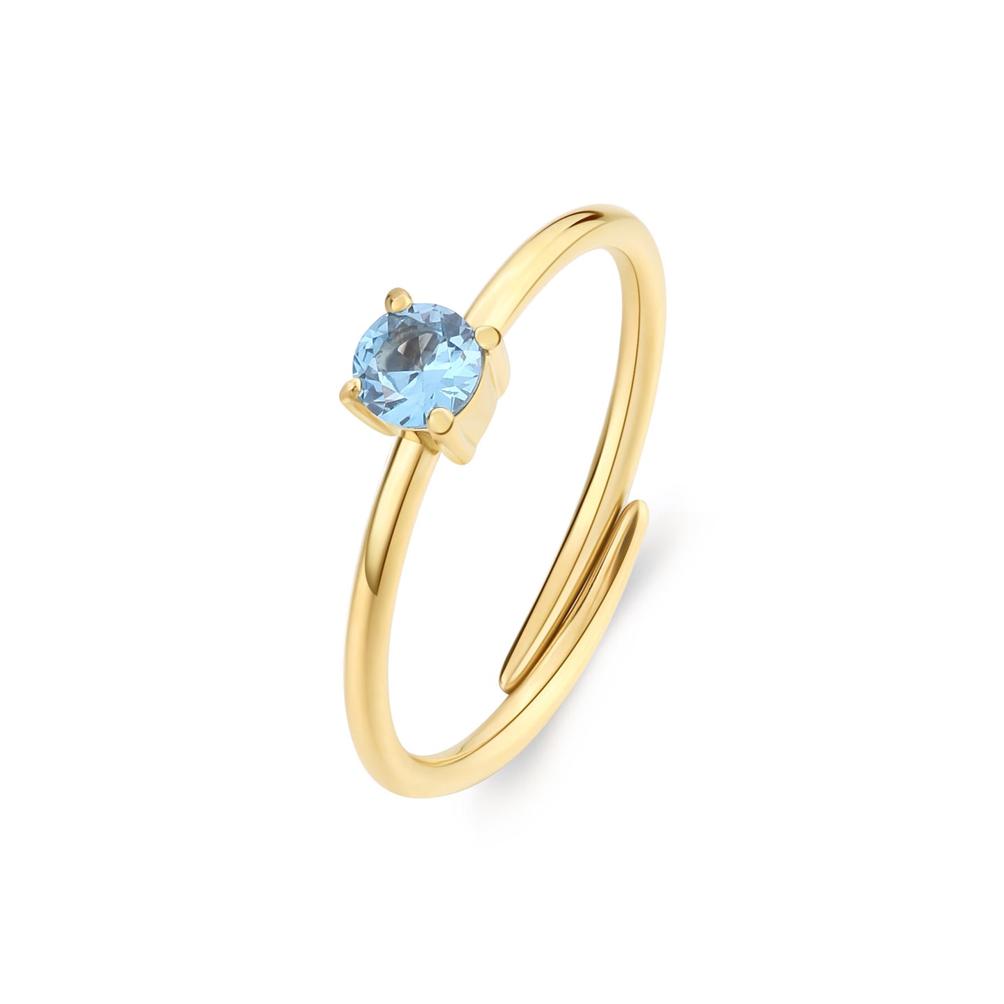 Anello Sagapò Dazzly Solitario Pvd Oro Cristallo Azzurro