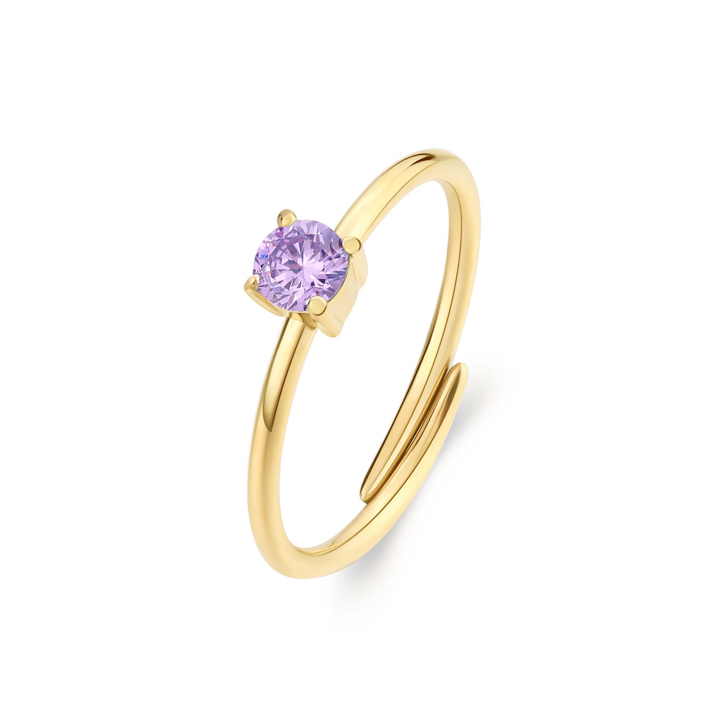 Anello Sagapò Dazzly Solitario Pvd Oro Cristallo Viola