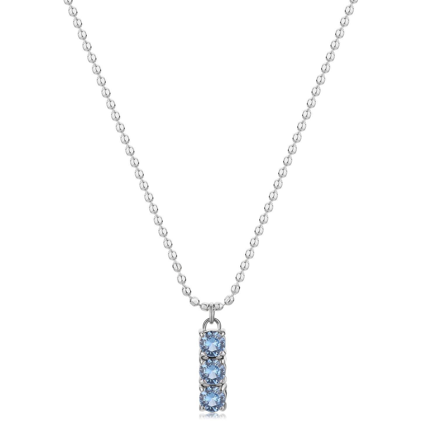 Collana Sagapò Dazzly In Acciaio Con Pendente Trilogy Cristalli Blu