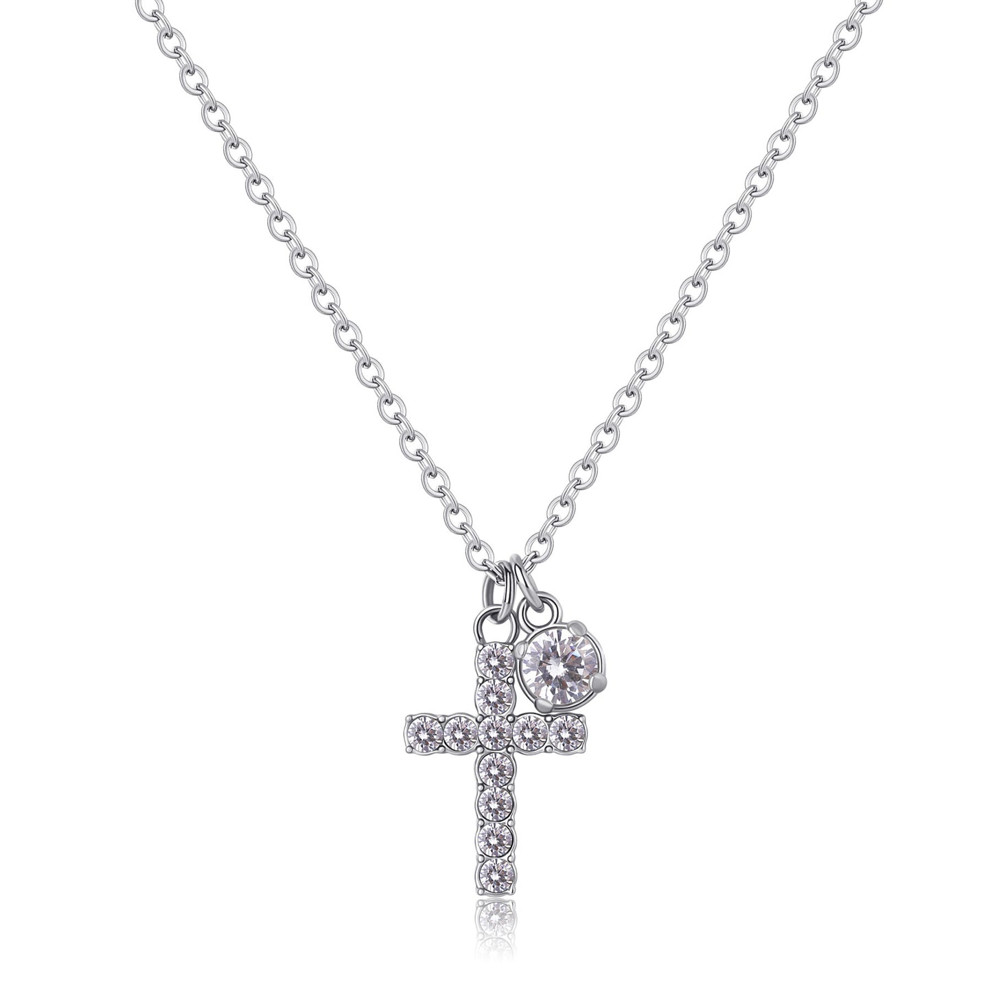Collana Sagapò Dazzly Collana Girocollo In Acciaio Con Cubic Zirconia E Pendente A Forma Di Croce Con Cristalli