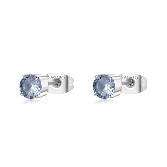 Orecchini Sagapò Dazzly Orecchini Punti Luce In Acciaio E Cubic Zirconia Colore Acquamarina