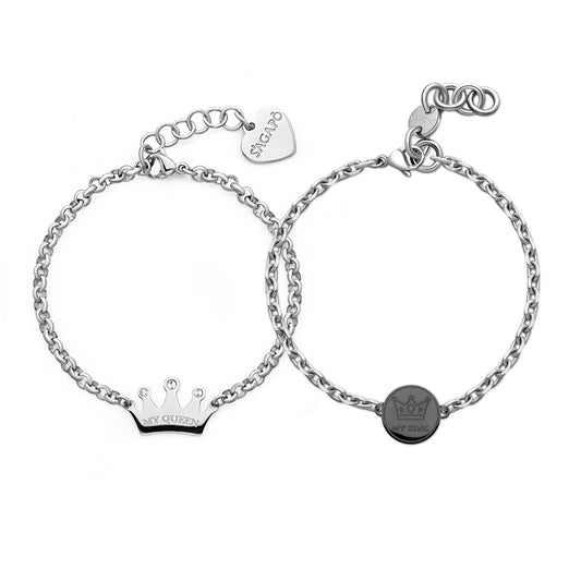 Coppia Bracciali Sagapò Me+You Uomo Donna Corona