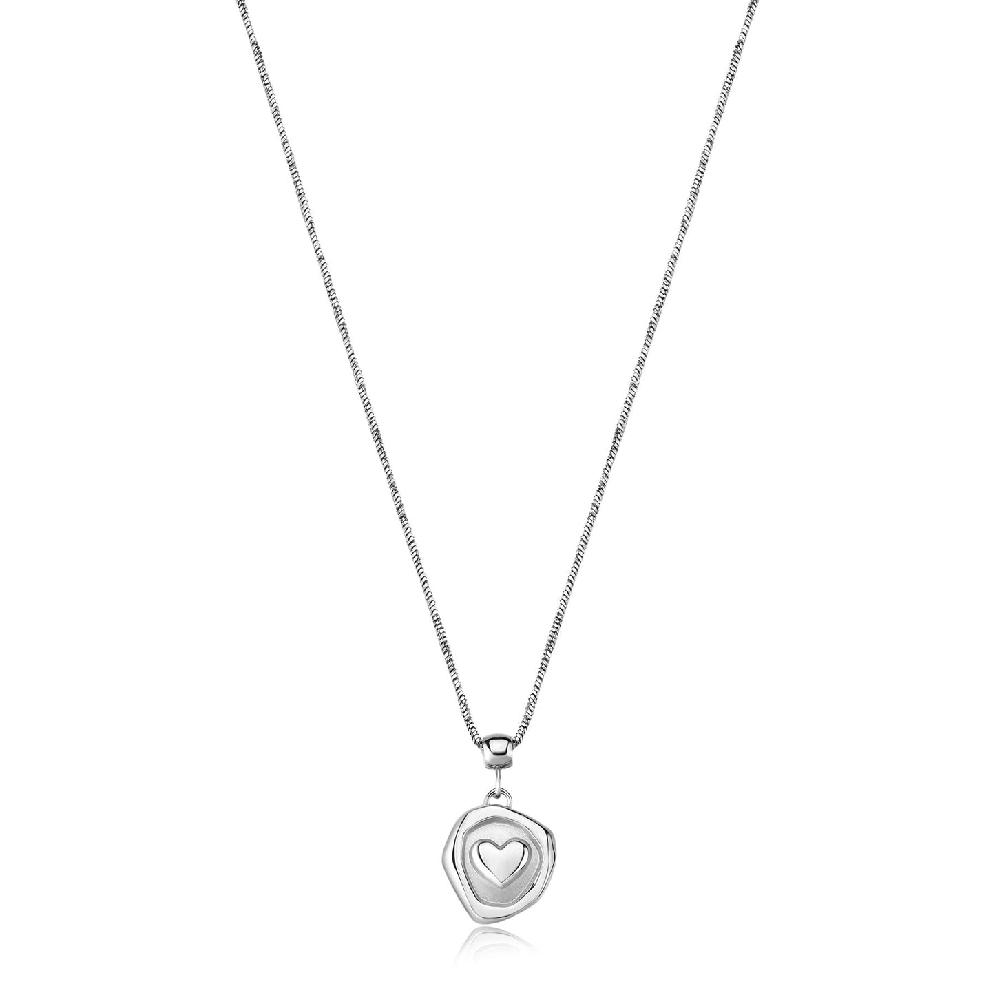 Collana Sagapò Feelings Acciaio Pendente Satinato Cuore