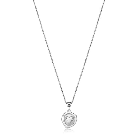 Collana Sagapò Feelings Acciaio Pendente Satinato Cuore