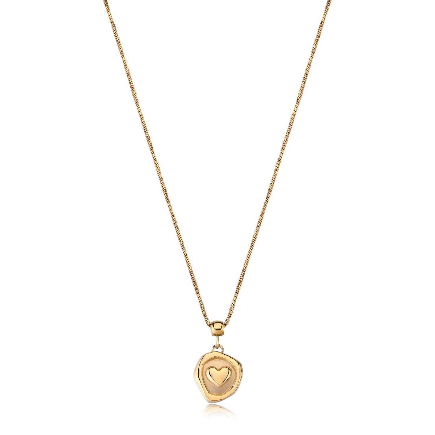Collana Sagapò Feelings Pvd Oro Pendente Satinato Cuore