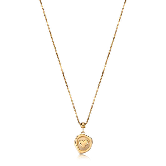 Collana Sagapò Feelings Pvd Oro Pendente Satinato Cuore