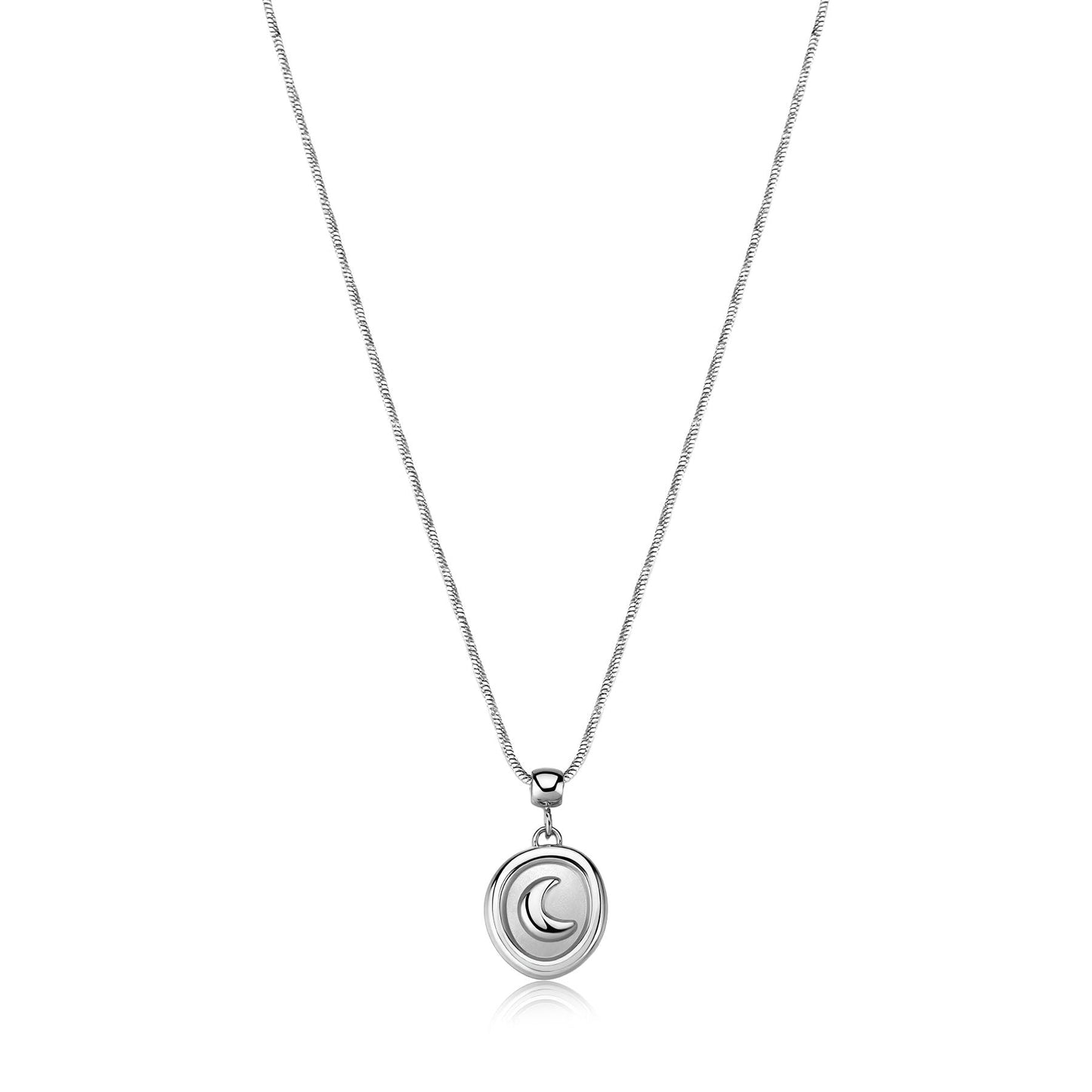 Collana Sagapò Feelings Acciaio Pendente Satinato Mezzaluna