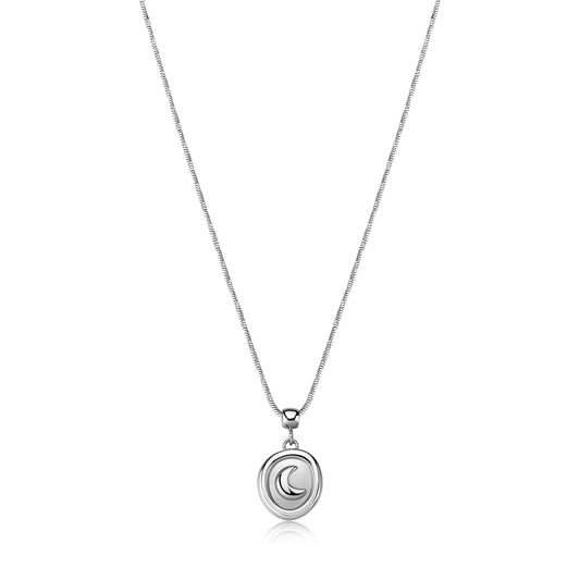 Collana Sagapò Feelings Acciaio Pendente Satinato Mezzaluna