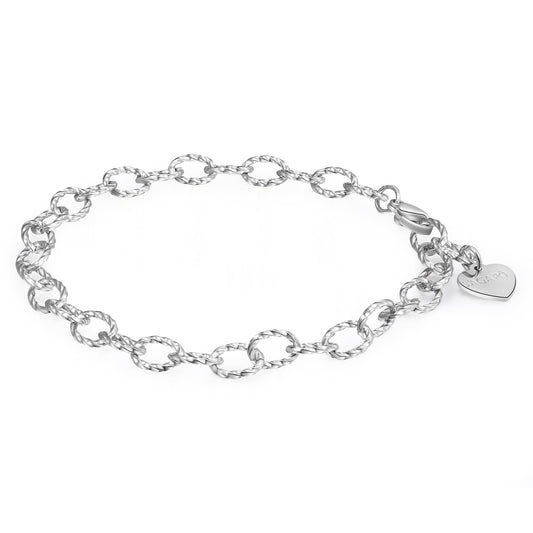 Bracciale Sagapò Chunky Bracciale In Acciaio Catena Forzatina Lavorata