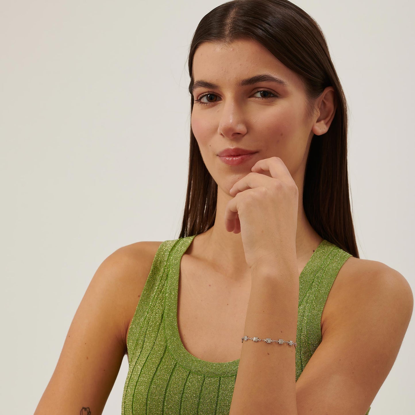 Bracciale Sagapò Chunky Bracciale In Acciaio Catena Con Borchie