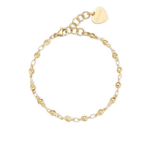 Bracciale Sagapò Chunky Pvd Oro Maglia A Pallini