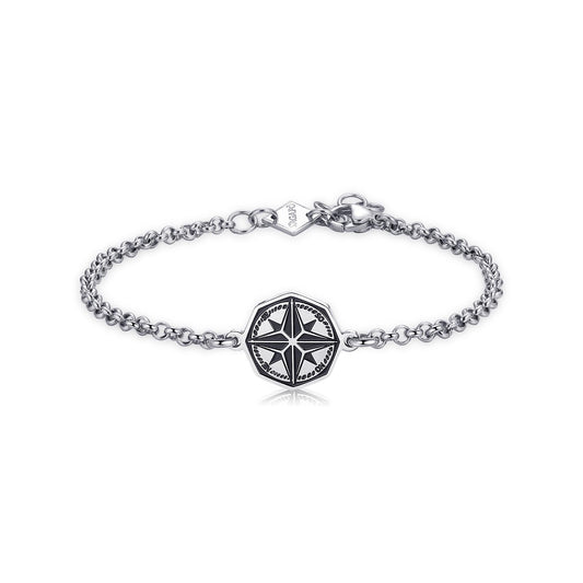 Bracciale Sagapò Charisma Uomo Acciaio Rosa Dei Venti