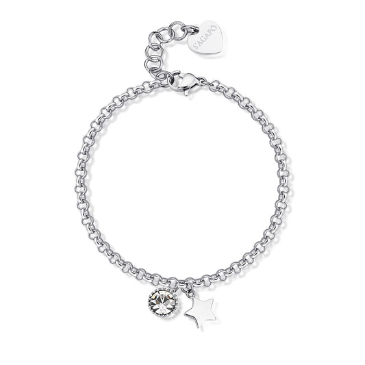 Bracciale Sagapò Lucky Light In Acciaio Con Charms