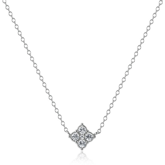 Collana Sagapò Gleam Acciaio Pendente Fiore Cristalli