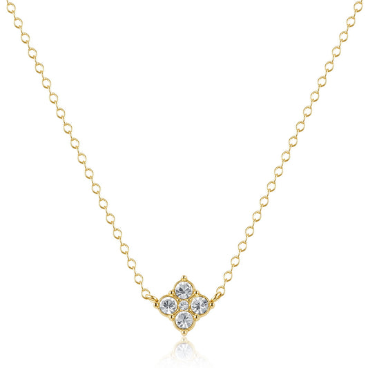 Collana Sagapò Gleam Acciaio Pvd Oro Pendente Fiore Cristalli