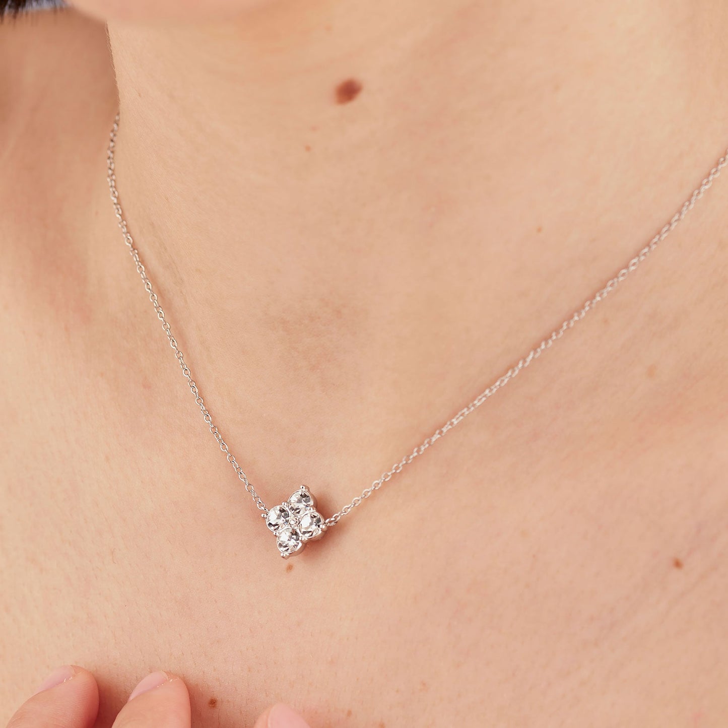 Collana Sagapò Gleam Acciaio Pendente Fiore Cristalli