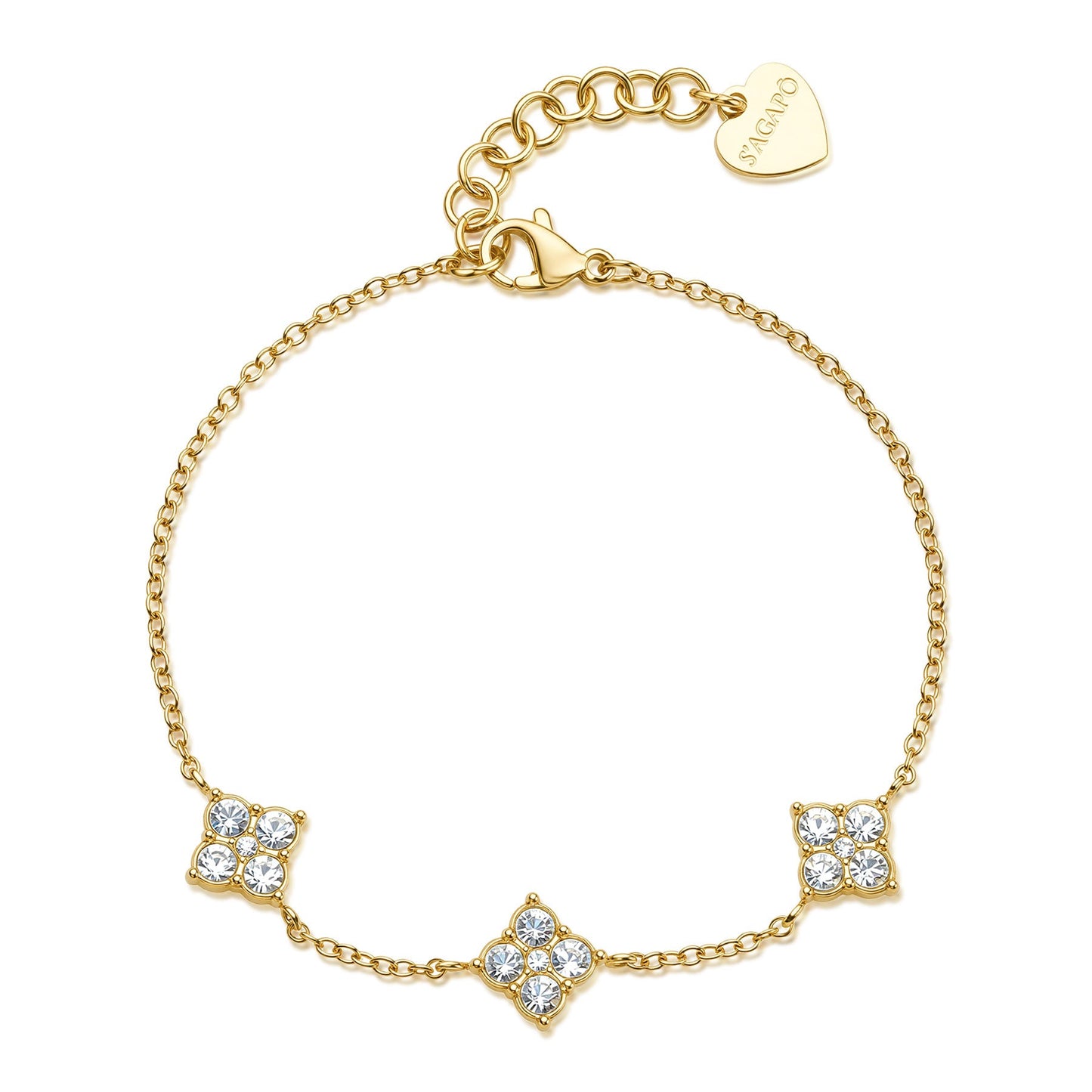 Bracciale Sagapò Gleam Pvd Oro con Cristalli