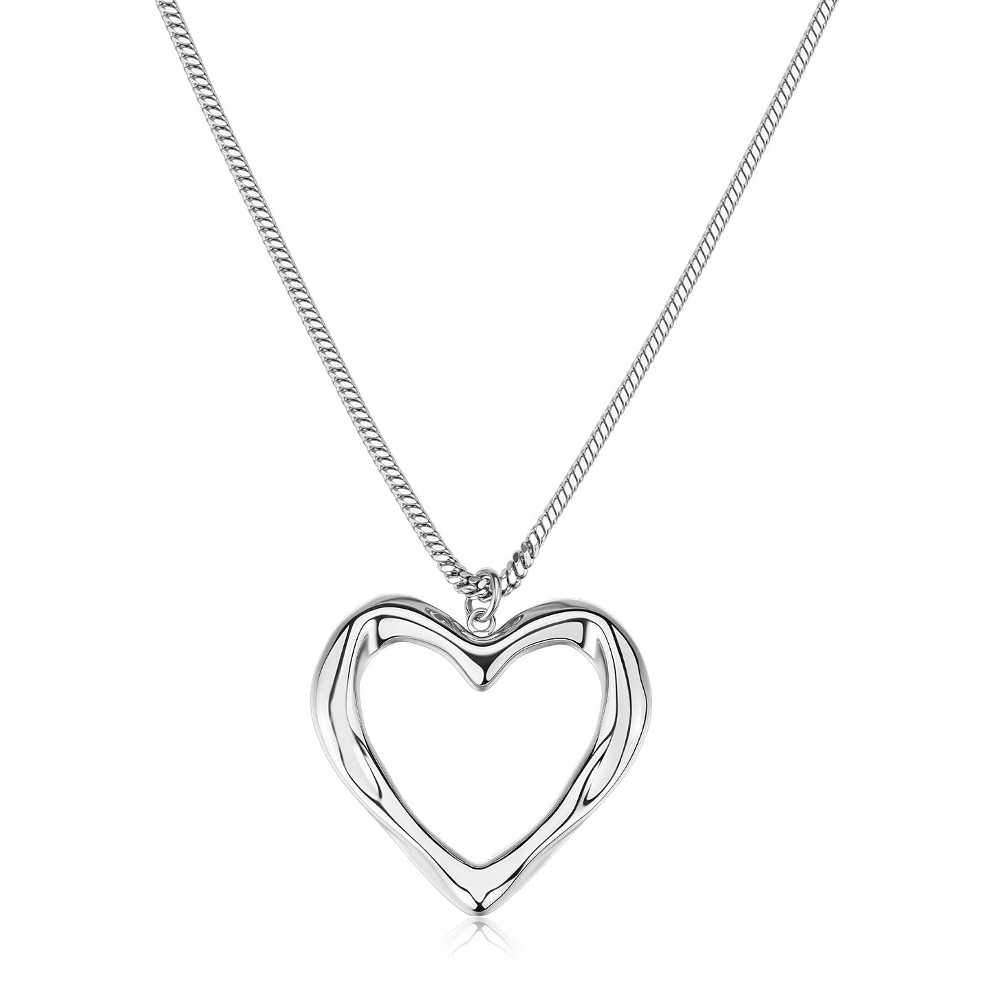 Collana Sagapò Emotion Acciaio Pendente Cuore Martellato