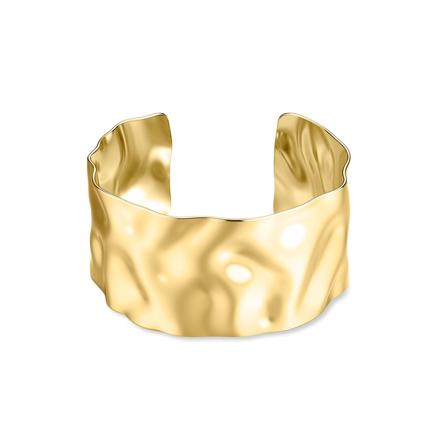 Bracciale alla Schiava Sagapò Emotion Acciaio Pvd Oro Aperto Martellato