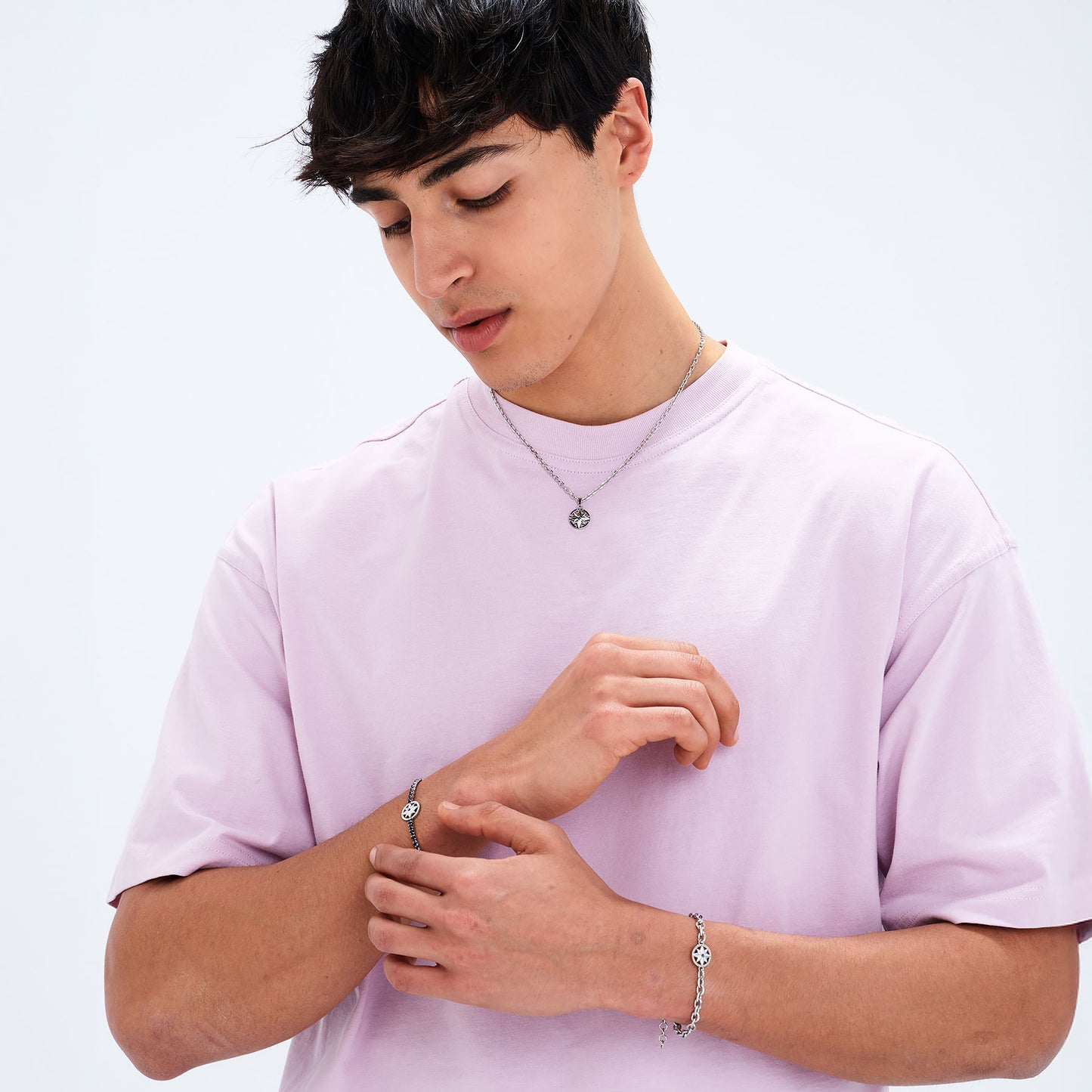 Collana Uomo Sagapò Nautika Pendente Rosa Dei Venti Zircone Blu