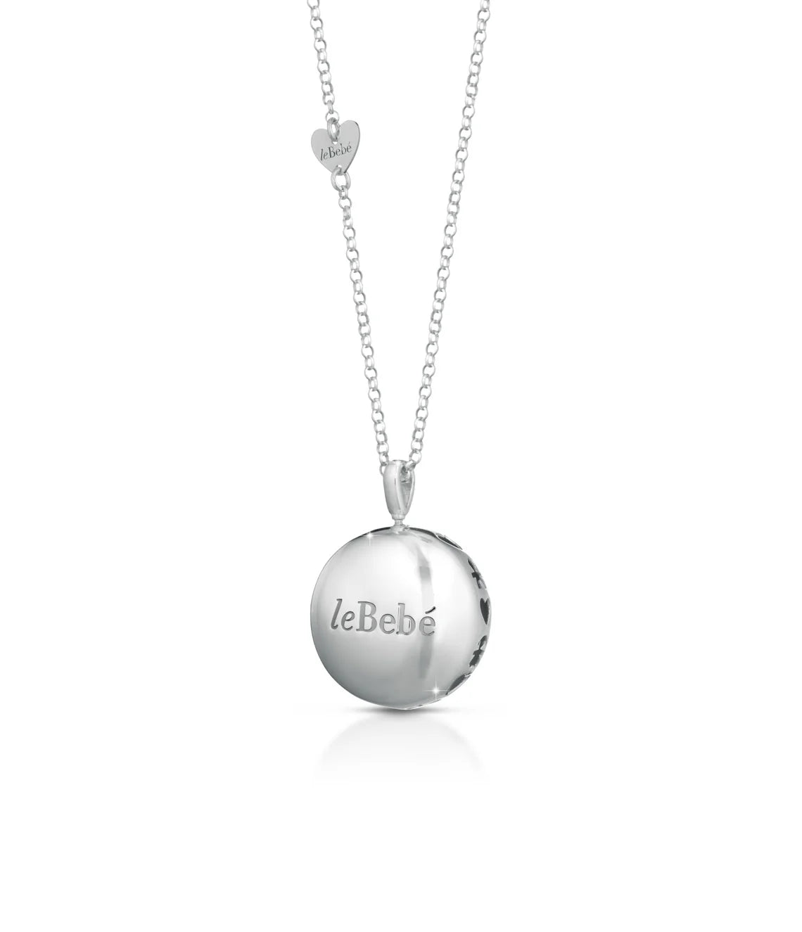 Collana Lebebé Suonamore Argento Pendente Luna Traforato Bimbi e Cuori