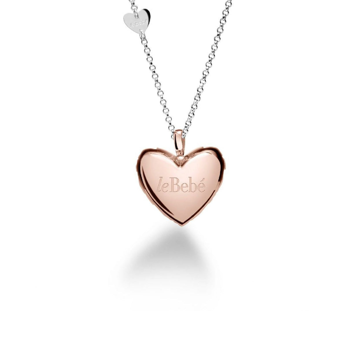 Collana Lebebé Suonamore Argento Pendente Cuore Rosato Traforato Cuore e Bimbi