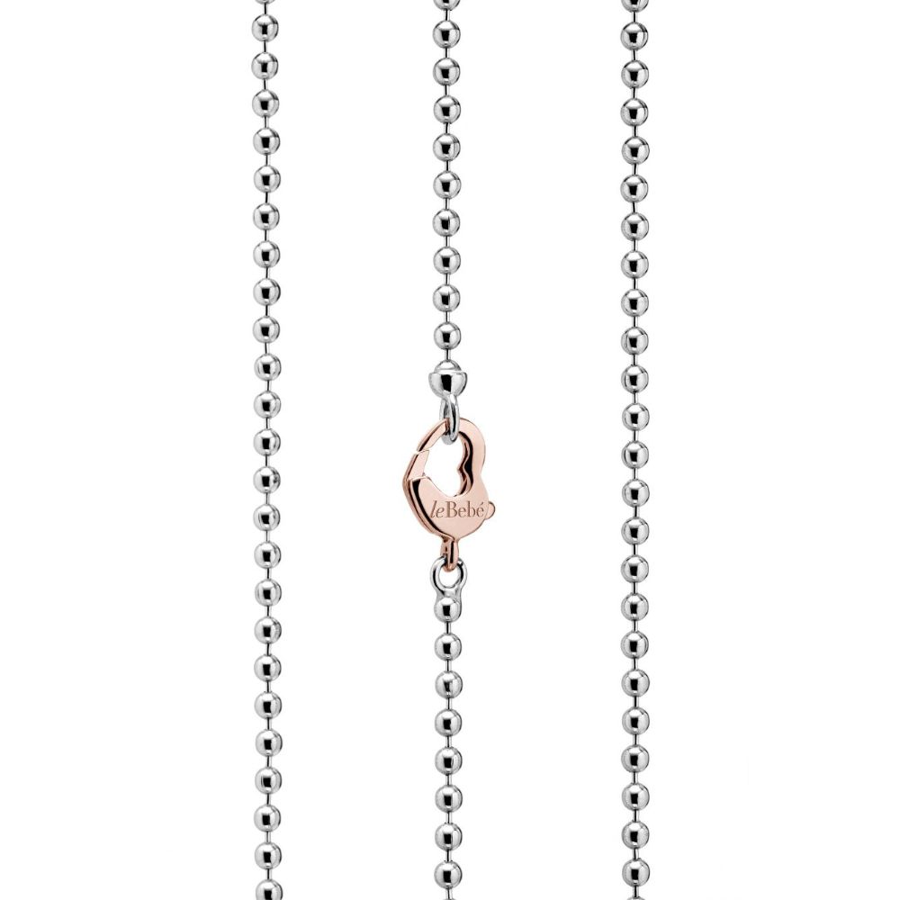 Collana Lebebé Suonamore Argento Moschettone Cuore Rosato
