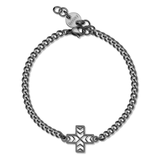 Bracciale Sagapò Rebel Uomo Croce Pvd Nero