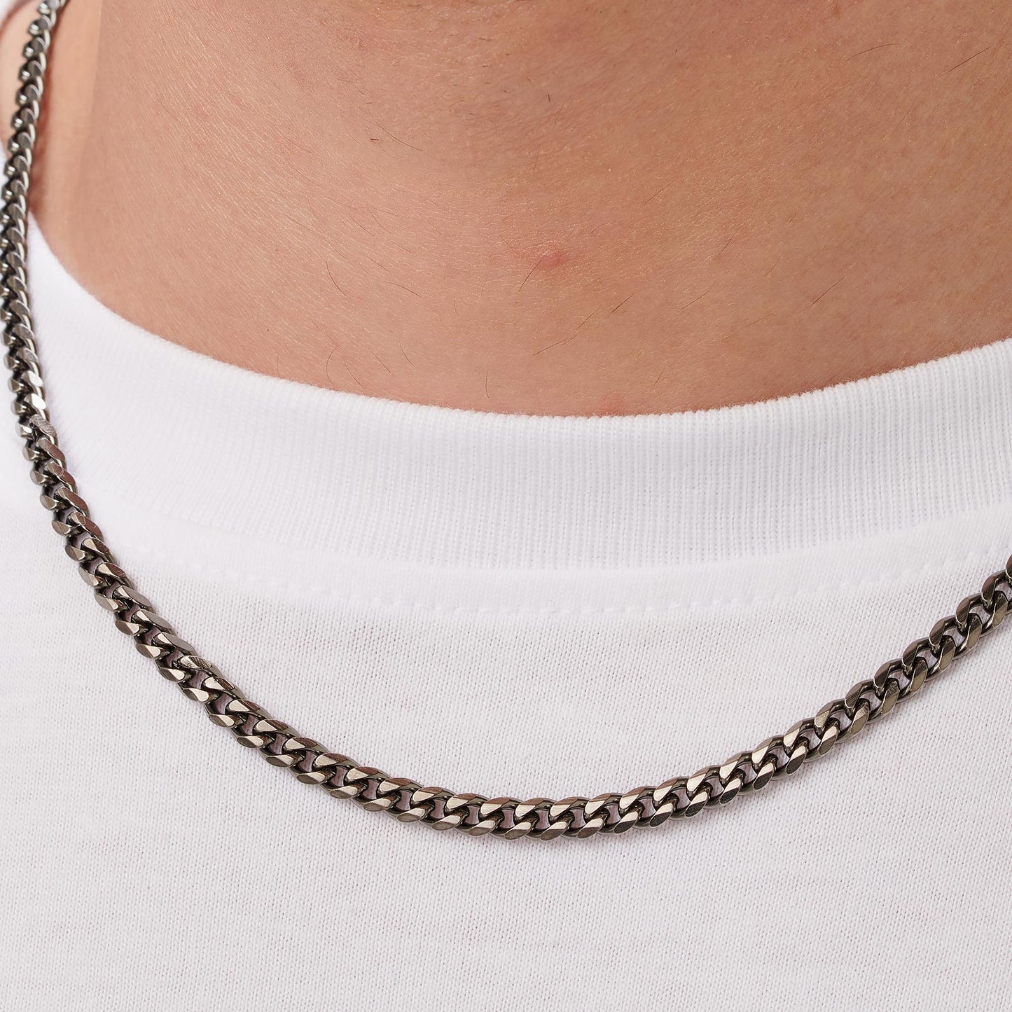 Collana Sagapò Ripple Girocollo Uomo In Acciaio Brunito Catena Grumetta