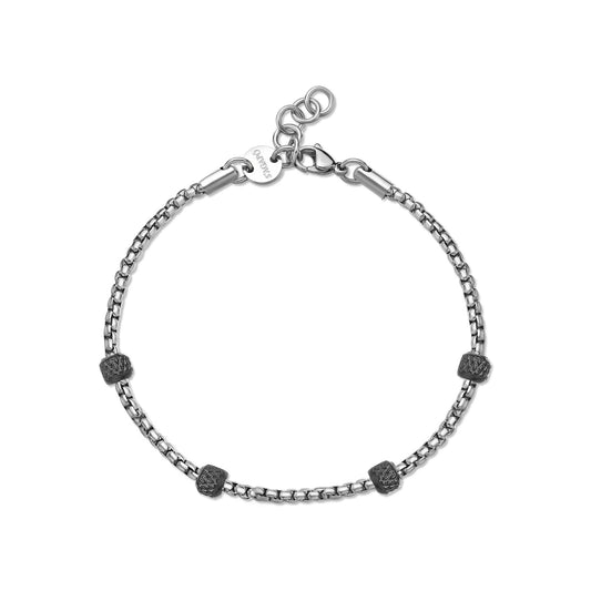 Bracciale Sagapò Ripple Bracciale Uomo Catena In Acciaio Con Elemento Pvd Rutenio