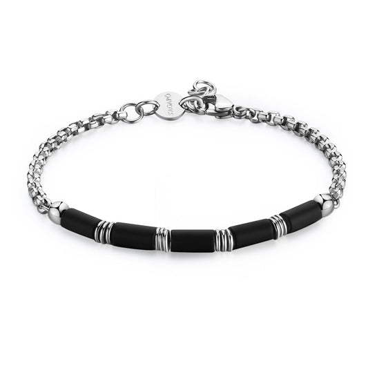 Bracciale Sagapò Riot Uomo In Acciaio Onice