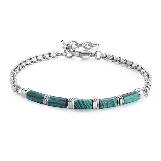 Bracciale Sagapò Riot Uomo In Acciaio Malachite Verde