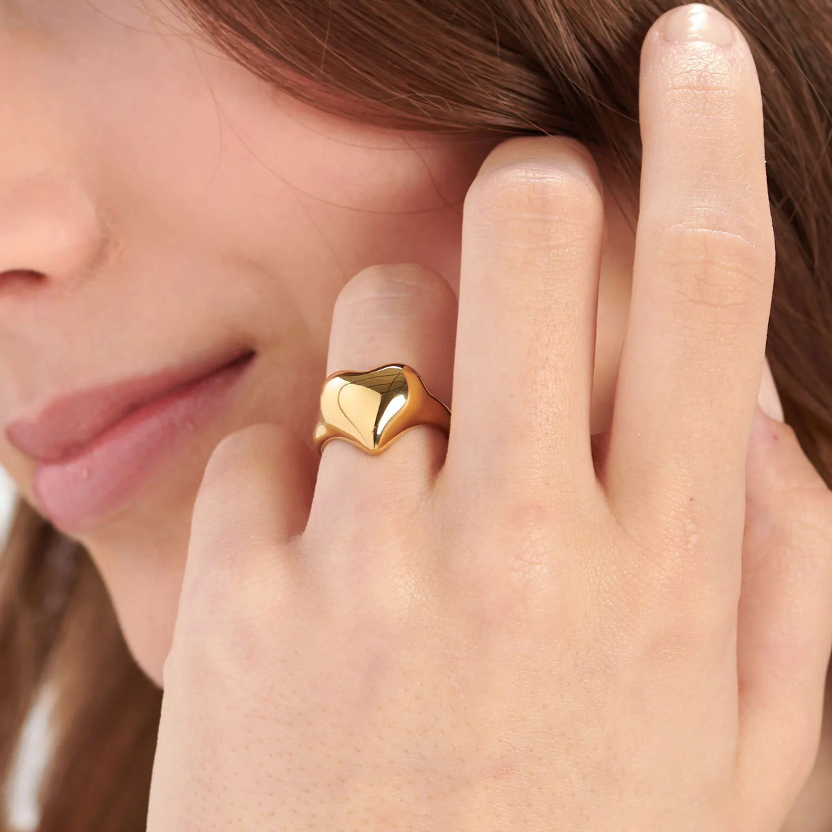 Anello Sagapò Stellar Acciaio Pvd Oro Con Cuore Bombato - Misura 12